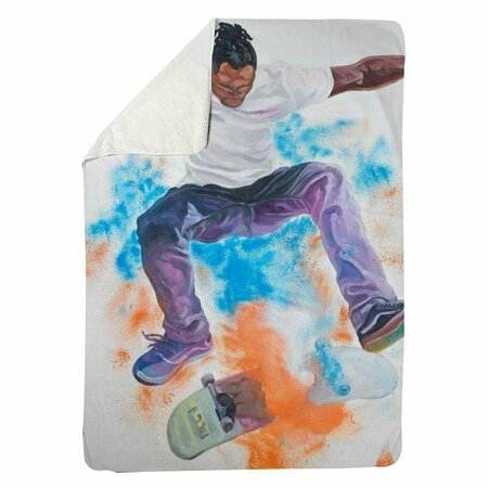 BEGIN HOME DECOR 60 x 80 in. Skater-Sherpa Fleece Blanket 5545-6080-SP60